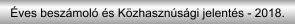 Éves beszámoló és Közhasznúsági jelentés - 2018.