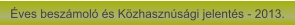 Éves beszámoló és Közhasznúsági jelentés - 2013.
