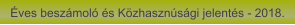 Éves beszámoló és Közhasznúsági jelentés - 2018.