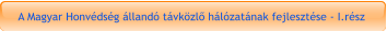 A Magyar Honvédség állandó távközlő hálózatának fejlesztése - I.rész