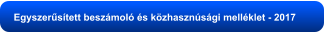Egyszerűsített beszámoló és közhasznúsági melléklet - 2017