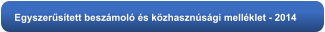 Egyszerűsített beszámoló és közhasznúsági melléklet - 2014
