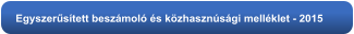 Egyszerűsített beszámoló és közhasznúsági melléklet - 2015