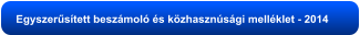 Egyszerűsített beszámoló és közhasznúsági melléklet - 2014