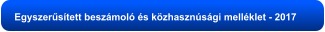 Egyszerűsített beszámoló és közhasznúsági melléklet - 2017